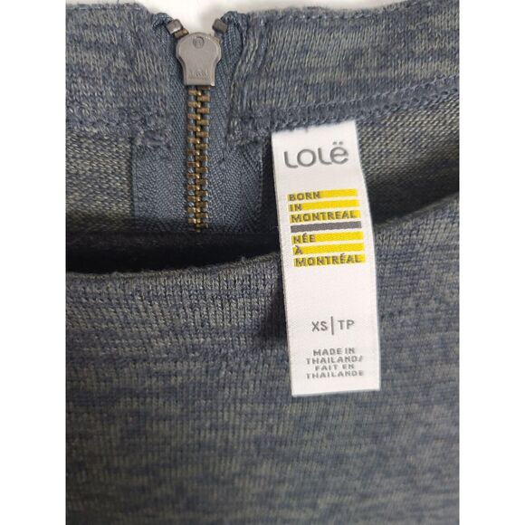 Lole Midi Dress XS Womens Grey Long Sleeve Back Zip Knee Length Spring Fall - Picture 3 of 5